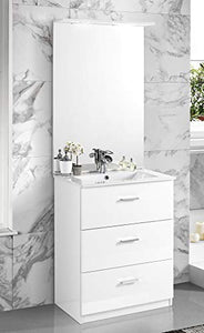 Dafne Italian Design Mobile da bagno con lavabo - Con maniglie cromate, specchio e lavabo. cm. 62 x 47 x 195h. Mobili di altissima qualit�. (STMB)