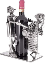 Brubaker Portabottiglie Vino Coppia di Ballo - Coppia Scultura - Supporto per Bottiglie di Metallo - con Biglietto d'Auguri per Il Vino Regalo