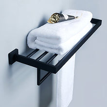 Sayayo Portasciugamani da Bagno Portasciugamani con Barra Portasciugamani da Parete 60 cm di Lunghezza, Acciaio Inossidabile SUS 304 Finitura Nero Opaco, EGA7215B