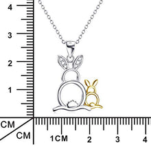 Baoxiaohed Collana in Argento Sterling, Collana di Conigli Mamma in Stile Moda Argento Sterling 925, Adatta per La Festa della Mamma, Regali di Anniversario E Regali di Compleanno