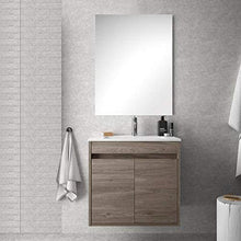 Bagno Italia mobile arredo bagno 60 cm 2 ante bianco, rovere chiaro, rovere scuro o grigio lavabo in ceramica specchio incluso
