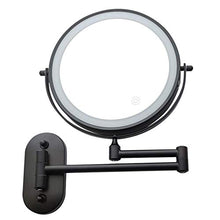 Specchio, Specchio cosmetico per Montaggio a Parete, Specchio per Il Trucco con ingrandimento 10x con luci, Specchio da Bagno bifacciale a 360 °; Specchi da Barba girevoli, Touch Control, USB ChargeB