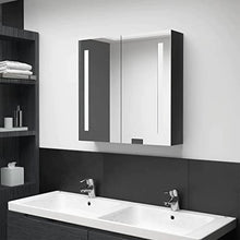 vidaXL Armadietto Bagno con Specchio e Luci LED con Ante e Ripiani Interni Elegante Moderno Funzionale Mobiletto Pensile 89x14x62 cm MDF e Melamina