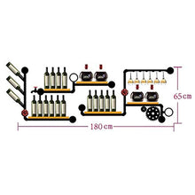 MoDi Wine Rack Retro Style Industriale Tubo di Acqua a Parete Vino Rack
