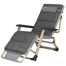 SHUAIIJUAN Sedia per il tempo libero domestico Outdoor reclinabile Sedia con cuscino pieghevole Poltrona reclinabile Sun Lounge Garden sedia di svago Prato sedie a sdraio Max.550lbs Capacità - Grey
