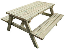 MG Timber Products - Tavolo da picnic in legno massiccio di sequoia svedese, 1,8 m Trattato a pressione per resistere alle intemperie per 15 anni. Estremamente resistente e robusto.