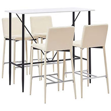UnfadeMemory Set da Bar Set Mobili da Bar Tavolo 5 pz in Similpelle Crema