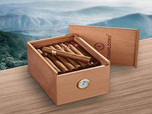 XUSHEN-HU Cigar Box 30 bastoni, di grande capacità Cigar Box di legno solido Idratante umidità costante Legno di Cedro Cigar Box, regalo di qualità, dimensioni 26 * 20 * 16 cm, colore naturale buon um