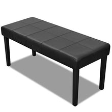 Donen - Panca in pelle sintetica di alta qualità, colore nero, telaio in legno di alta qualità, panchina in plastica