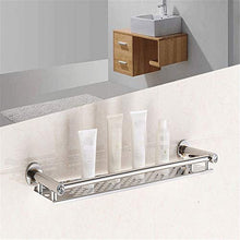 JIAGU Bagno Cucina Scaffale da Bagno Durevole con Binario, Bagno a Parete in Acciaio Inossidabile con Carrello da Bagno for Doccia (Color : White, Size : 40cm)