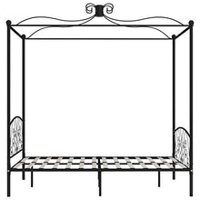 SKM Letto a Baldacchino Nero in Metallo 120x200 cm (26.6kg)