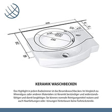 Planetmöbel Mobiletto da bagno in ceramica, con specchio, per ospiti, 40 cm, opaco (grigio opaco)