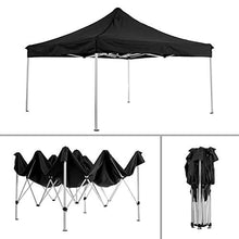 TecTake 800685 Gazebo Richiudibile 3x3 m Pieghevole a Fisarmonica, Alluminio, 100% Impermeabile, con 2 Parti Laterali, Picchetti e Sacca - Diversi Colori – (Nero | No. 403149)
