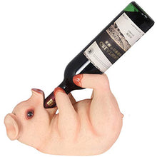 KUKU Creativo Portabottiglie da Tavolo Portabottiglie, Simpatico Portabottiglie Singola in Resina di Maiale, Espositore per Bottiglie di Vino di Lusso, Utilizzato per La Cucina del Bar di Casa