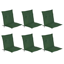Beautissu Loft NL Set di 6 Cuscini per sedie da Giardino e spiaggine - 100x50x6cm - soffice Imbottitura e Comfort Extra - Verde Scuro