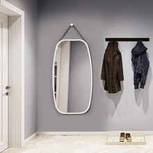 XQAQX Specchio da Trucco Specchio Ingranditore Europea a Parete Bathroom Specchio, Specchio Vestirsi, Mobili Moda Bagno Decorazione Specchio da Toilette, bambù Telaio (74 * 43cm)
