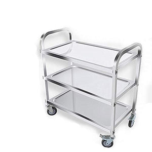 Jiewen Doppio Strato, Triplo Strato Carrello da Laboratorio,Carrelli Portata,Carrello Portavivande,Carrello Servizio Rimovibile,Il Carrello di Servizio su Ruote È Perfetto per Pasti, Piatti, Bevande