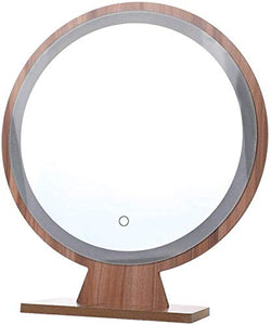 LBWARMB Trucco Specchio con luci Legno Specchio Bedroom Fill Luce Dressing Table Silver Mirror Legno con Luce del Tavolo LED Specchio di Trucco
