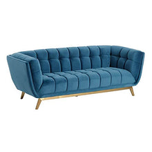ixia.es Divano in Velluto Azzurro con Piede Oro