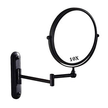Nero Specchio Ingranditore da Parete 10X, Specchio Double Face Ingrandimento X 10 Cosmetico da Trucco per Make up da Parete
