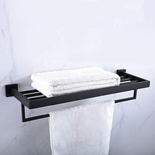 JKCKHA Northern Europe. Tovagliolo di Bagno Rails, 304 in Acciaio Inox Satinato Nero portasciugamani Accessori da Bagno Mensola Portasciugamani