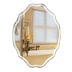 Bathroom mirror Specchio da Bagno a Forma di Cornice Senza Specchio Specchio da Bagno in Argento a Parete con Specchio Argento HD Specchio da Bagno per Specchio da Trucco