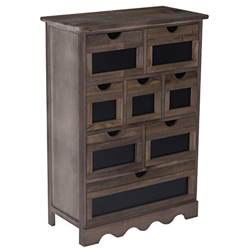 Mendler Serie Vintage credenza cassettiera Ermelo con Lavagna Legno di paulonia Marrone