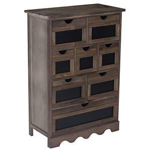 Mendler Serie Vintage credenza cassettiera Ermelo con Lavagna Legno di paulonia Marrone