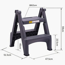 Step stool Sgabello per Uso Domestico, Sgabello Pieghevole, Sgabello a Spina di Pesce, Sgabello Piccolo, Sgabello Portatile, Design Pieghevole, salvaspazio, Materiale plastico (Colore Grigio)