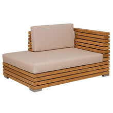 Teako Design Divano angolare Picardie Ottomane destra in legno di teak massiccio non trattato, resistente alle intemperie