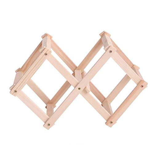 ASDFGHJKL 3 Bottiglia piegante di Vino di Legno del Supporto della cremagliera del Vino cremagliera Organizzatore Cucina Bancone Wine Stand mensola di Esposizione