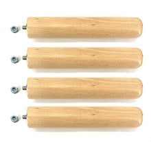 Cortassa Set 4 Piedi per Rete a Doghe Gambe Letto Universali in Legno di Faggio (32 cm), Marrone