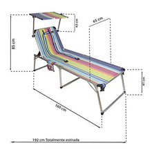 CREVICOSTA QUALITY MARK MARCAS DE CALIDAD 1 lettino 1006 blu e bianco, 192 x 65 x 41 cm
