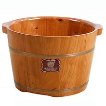 YLL Canna per pediluvio Oak Foot Tub, Maniglia, Foot Tub con Coperchio for Durevolezza (Size : 24cm)