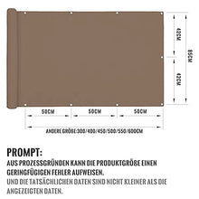 Balconio, panno parasole idrorepellente per balcone, con chiusura a corda inclusa, Poliestere, Brown, 350 x 85 cm
