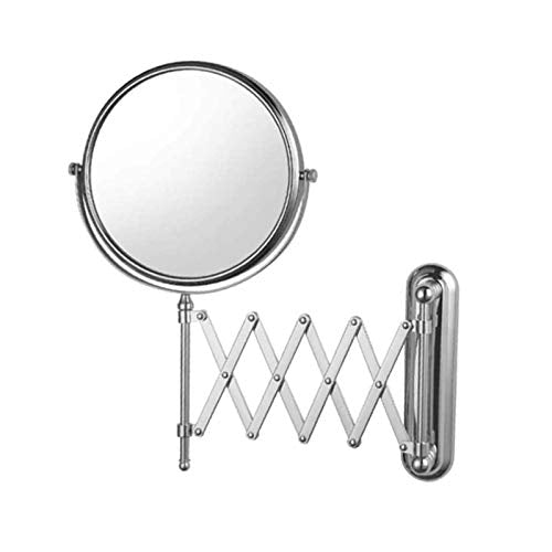 qazxsw Specchio per Il Trucco a Parete con ingrandimento 10x, Specchio per Il Trucco Rotondo Specchio da Barba a Parete da 8 Pollici, Specchio per Trucco a Doppia Faccia con Rotazione a 3