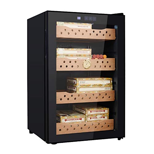 Armadio Idratante Domestico Mini Mobiletto Per Sigari Cabina Di Umidificazione A Temperatura Costante Mensola In Legno Di Cedro Capacità 200~300 Sigari (Color : Black, Size : 46 * 74 * 52cm)