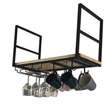 LDM Portabottiglie per Vino, portabottiglie per Vino in Legno Montato a soffitto a Parete Portabottiglie per calici Organizer (Dimensioni: 80 * 30 * 50 cm)