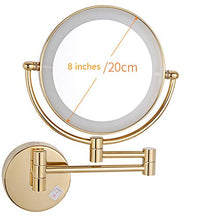 specchio trucco,specchio trucco,8 pollici 5 volte ingrandimento Specchio per il trucco a led, specchio per il trucco pieghevole in metallo di bellezza con sensore dorato
