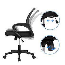 Yaheetech Sedia da Ufficio Scrivania Ergonomica Girevole Reclinabile Imbottita con Rotelle e Braccioli in Tessuto Traspirante Altezza Regolabile Nera
