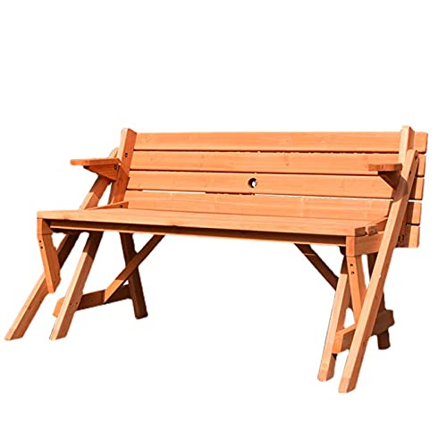 household products Panchina da Giardino, panchina Multifunzionale in Legno massello per Balcone Doppio per Il Tempo Libero, panchina da Giardino con Tavolo commutabile