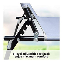 tayer Zero Gravity Lettino Prendisole Sdraio Pieghevole, Giardino Pieghevole, Sedia Solare con Schienale Regolabile da Paralume Pieghevole Leggero Pieghevole, capacità di carico 240LB (Grigio)