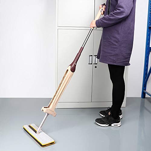SSAYY Spray Mop 1Pc Mop Piatto Auto-Stridente Bifacciale Telescopico Comodo Manico Mop Strumento di Pulizia del Pavimento per Soggiorno Cucina Conveniente