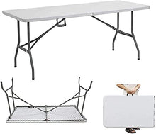 Tavolo pieghevole da 1,5 m, resistente e pieghevole, tavolo da picnic per campeggio, catering, buffet, mercatino di nozze, giardino, feste, bagagliaio auto, pic-nic, cavalletto per interni ed esterni