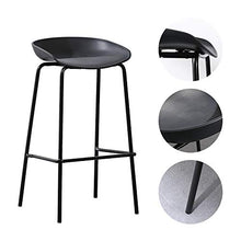 XuQinQin Sgabello da Bar Semplice Nordico Sgabello da Bar in plastica con Schienale Alto Stringen Home Cucina Bar sgabelli con poggiapiedi Pub Sedia sgabelli da Bar (Size : 75)