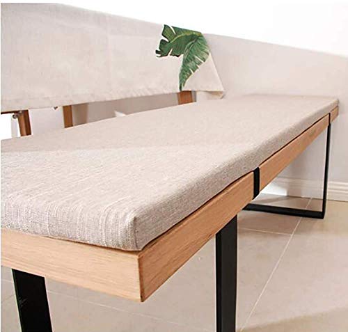 Cuscino per panca con cravatta, antiscivolo, 2 o 3 posti, in spugna, per sedie a sdraio, patio, giardino, cucina, sala da pranzo (80 x 40 x 5 cm, beige)