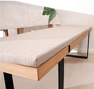 Cuscino per panca con cravatta, antiscivolo, 2 o 3 posti, in spugna, per sedie a sdraio, patio, giardino, cucina, sala da pranzo (80 x 40 x 5 cm, beige)