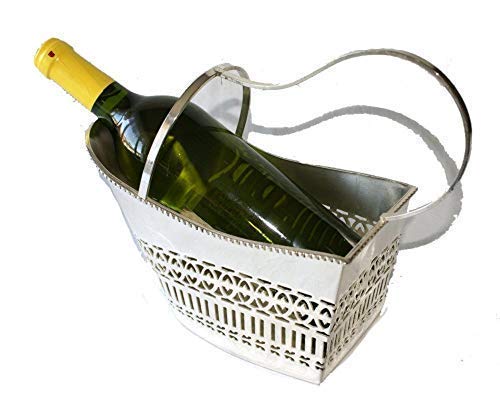 Design elegante cestino per bottiglie, vino supporto, argentato