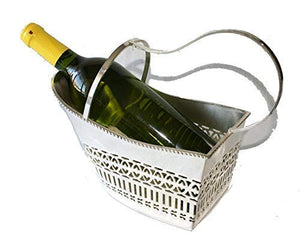 Design elegante cestino per bottiglie, vino supporto, argentato