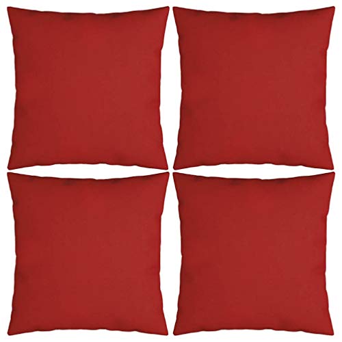 vidaXL Cuscini Decorativi 4 pz Rossi 60x60 cm in Tessuto